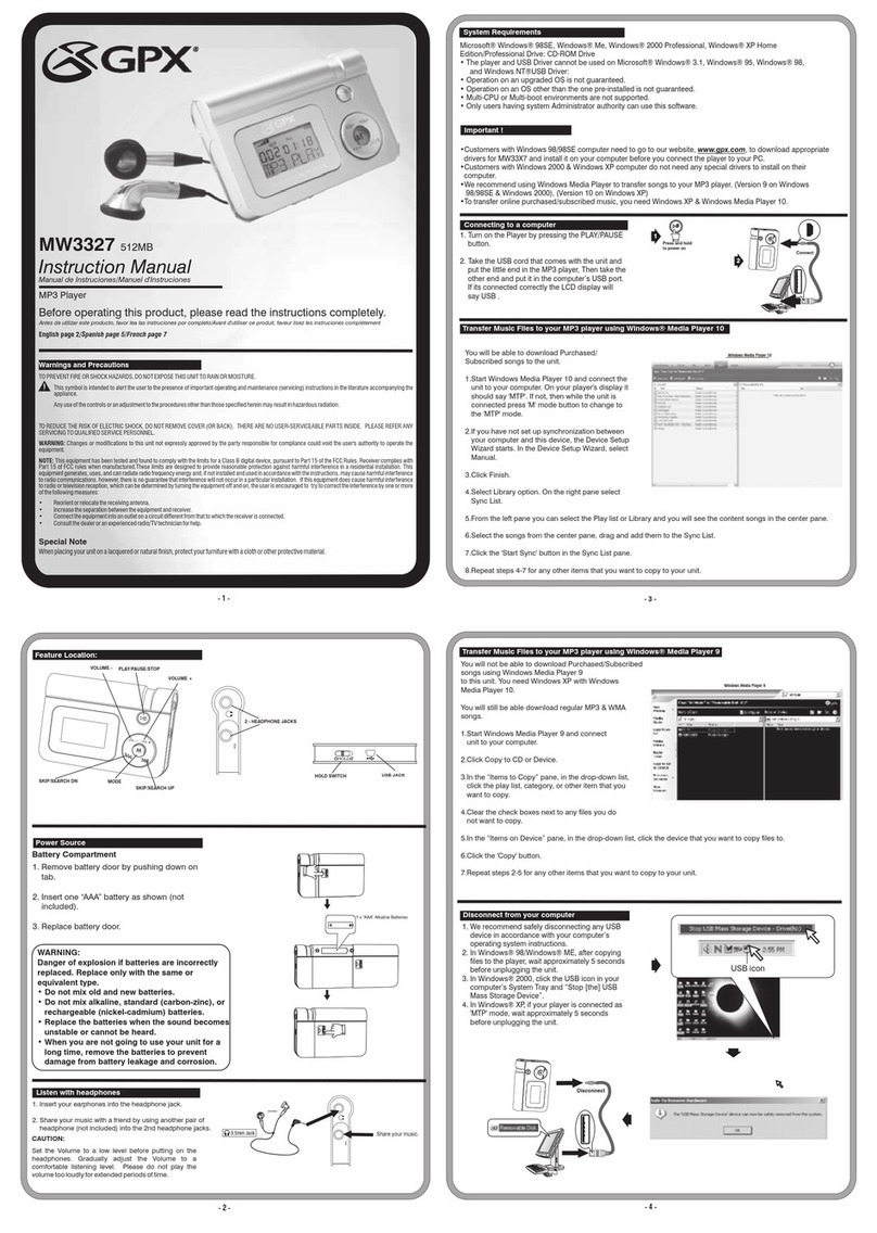 GPX MW3327 User manual