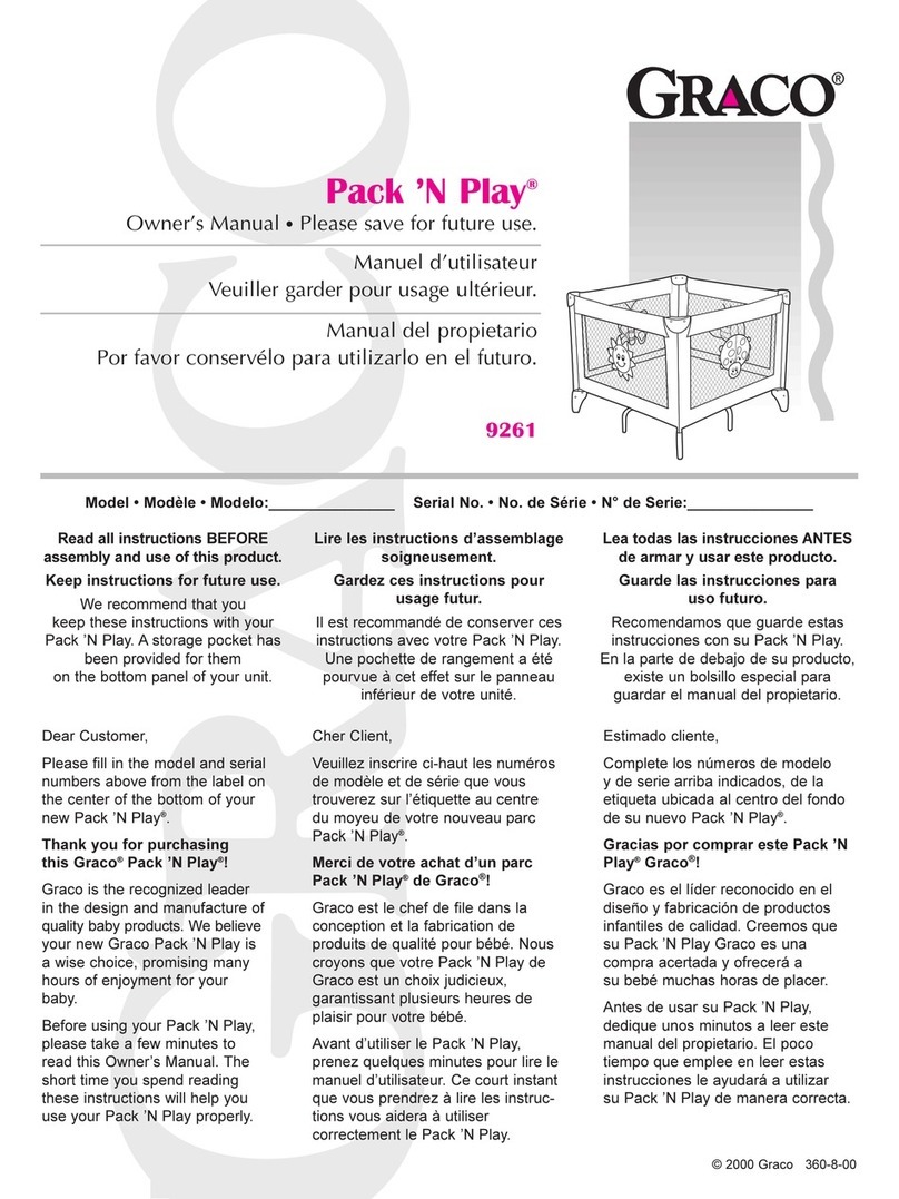 Graco Pack 'n Play 9261 owner's manual