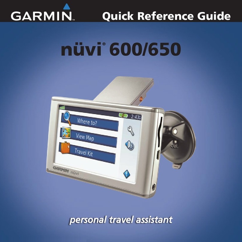 Garmin Nuvi 600 Quick reference guide