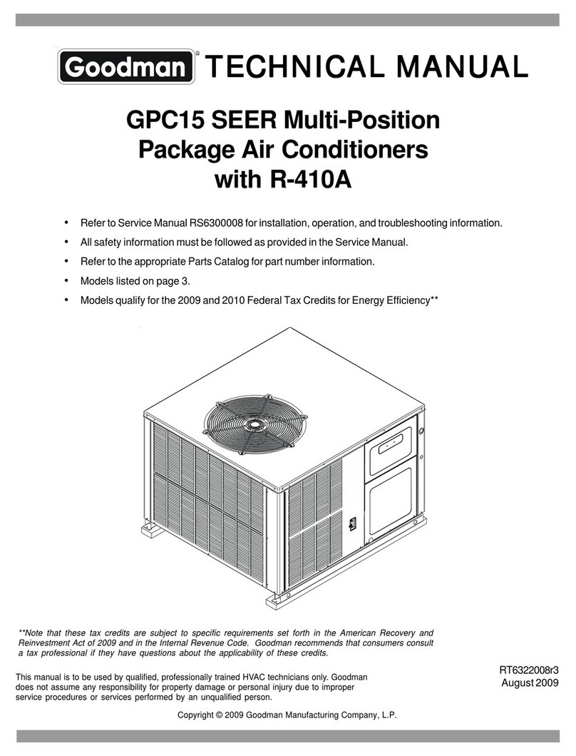 Goodman GPC15 SEER User manual