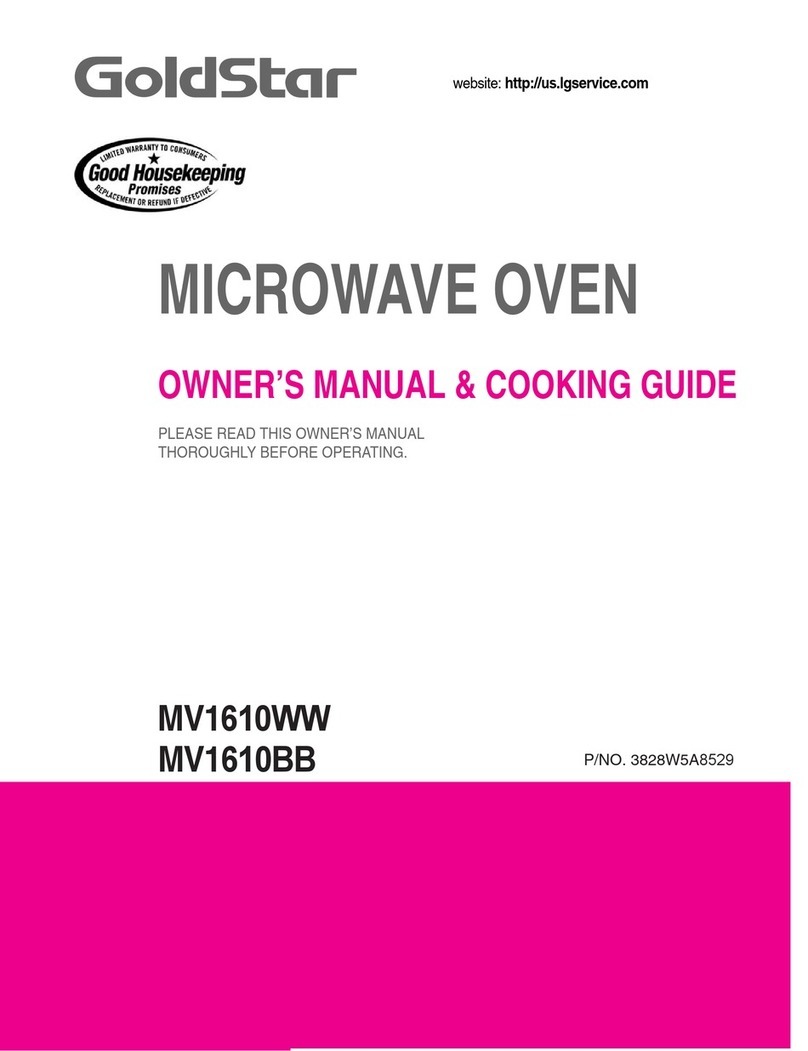 Goldstar MV1610BB Owner's manual & cooking guide