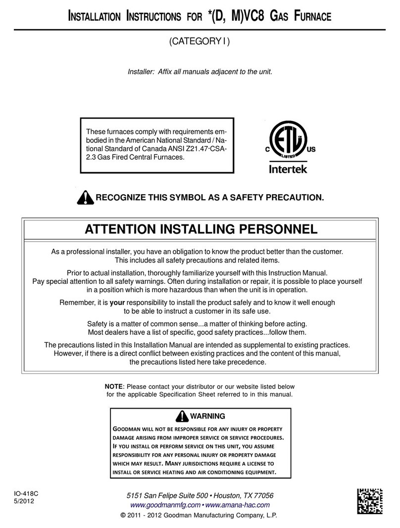 Goodman VC8 User manual