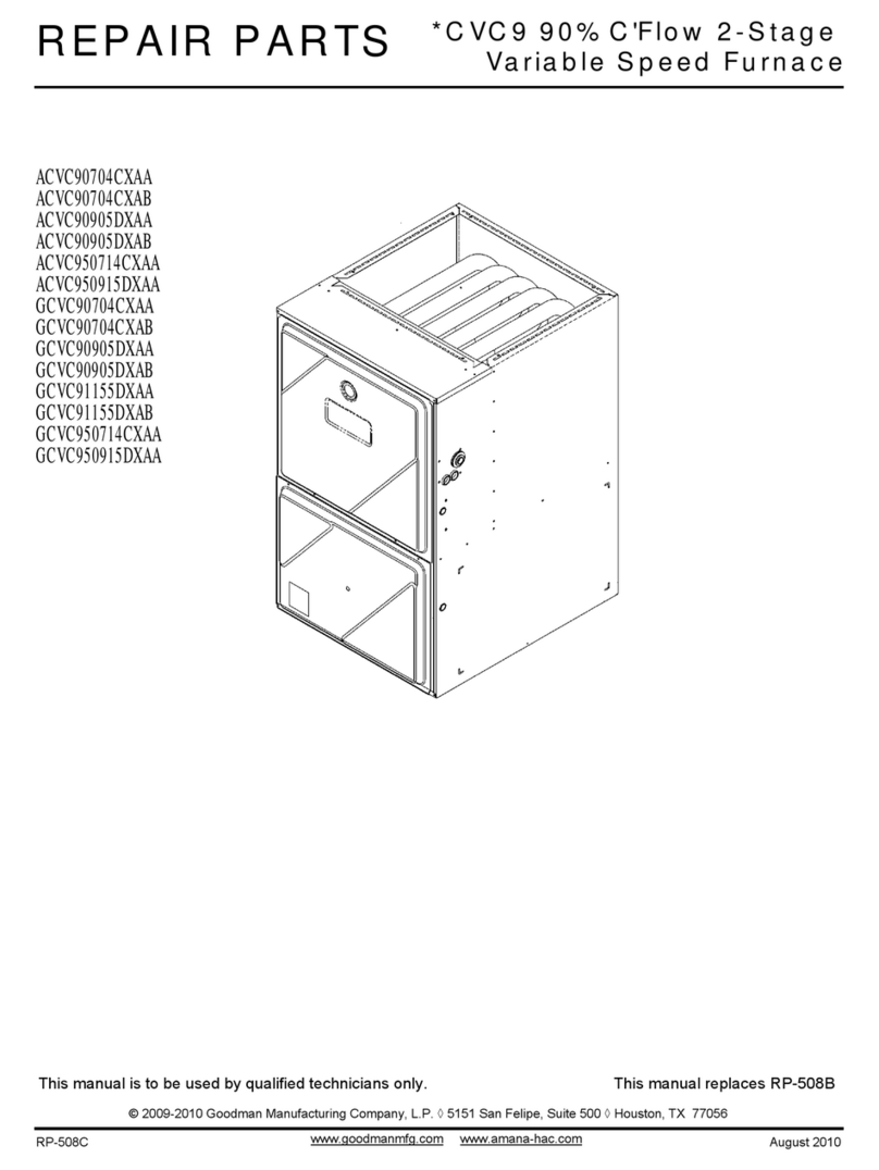 Goodman ComfortNet ACVC90704CXAA Use and care manual