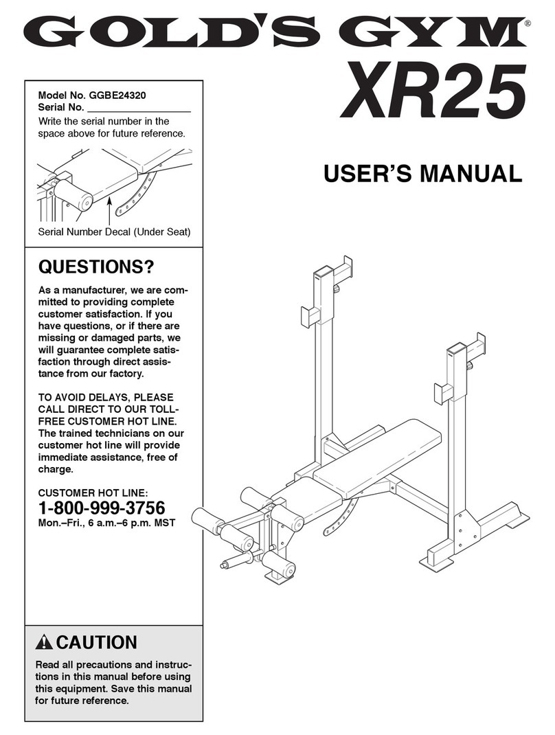 Gold's Gym XR25 GGBE24320 user manual