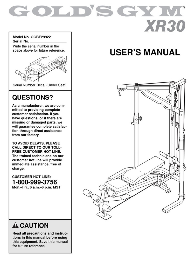 Gold's Gym GGBE29922 user manual