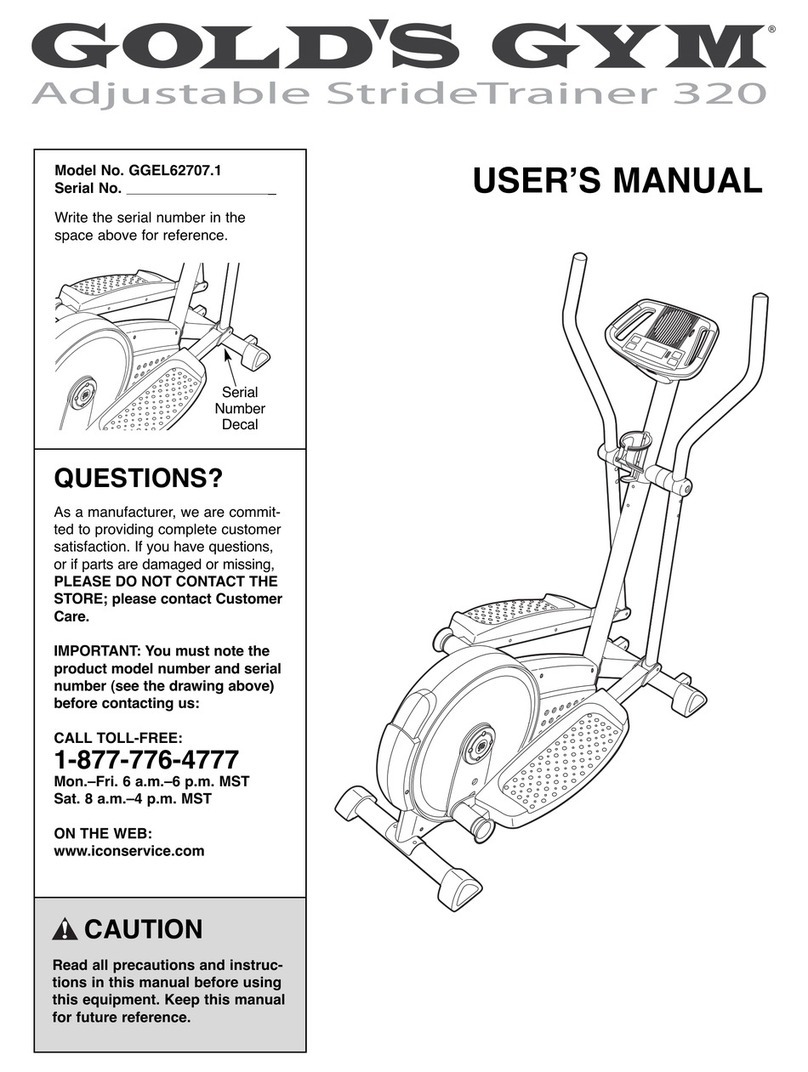 Gold's Gym GGEL62707.1 user manual