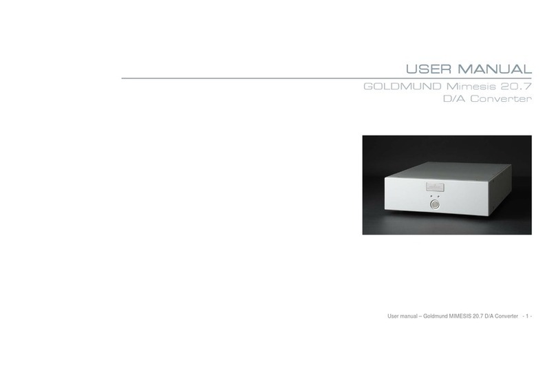 Goldmund D/A Converter MIMESIS 20.7 user manual