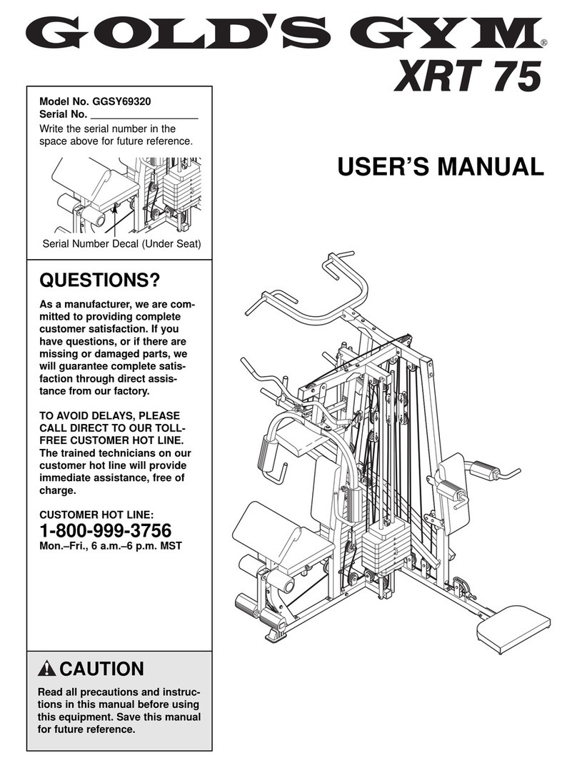 Gold's Gym XRT 75 GGSY69320 User manual
