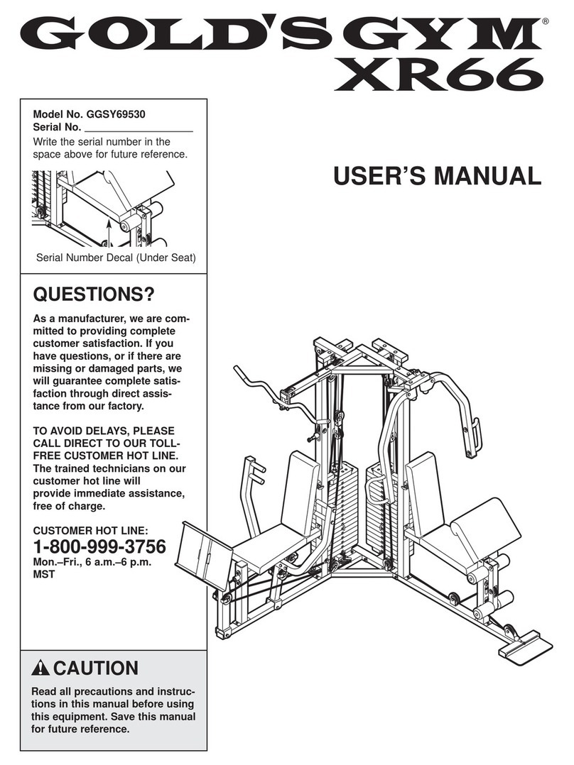 Gold's Gym XR66 GGSY69530 user manual