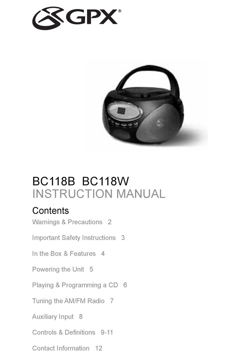 GPX BC118W instruction manual
