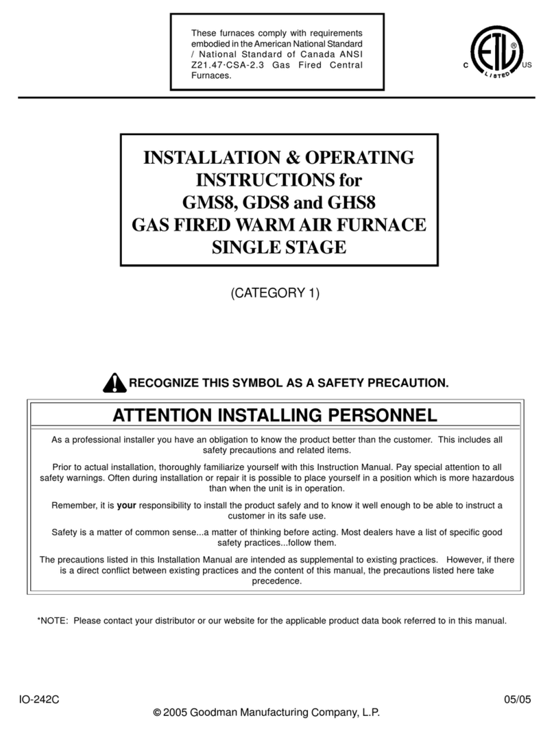 Goodman GDS8 User manual