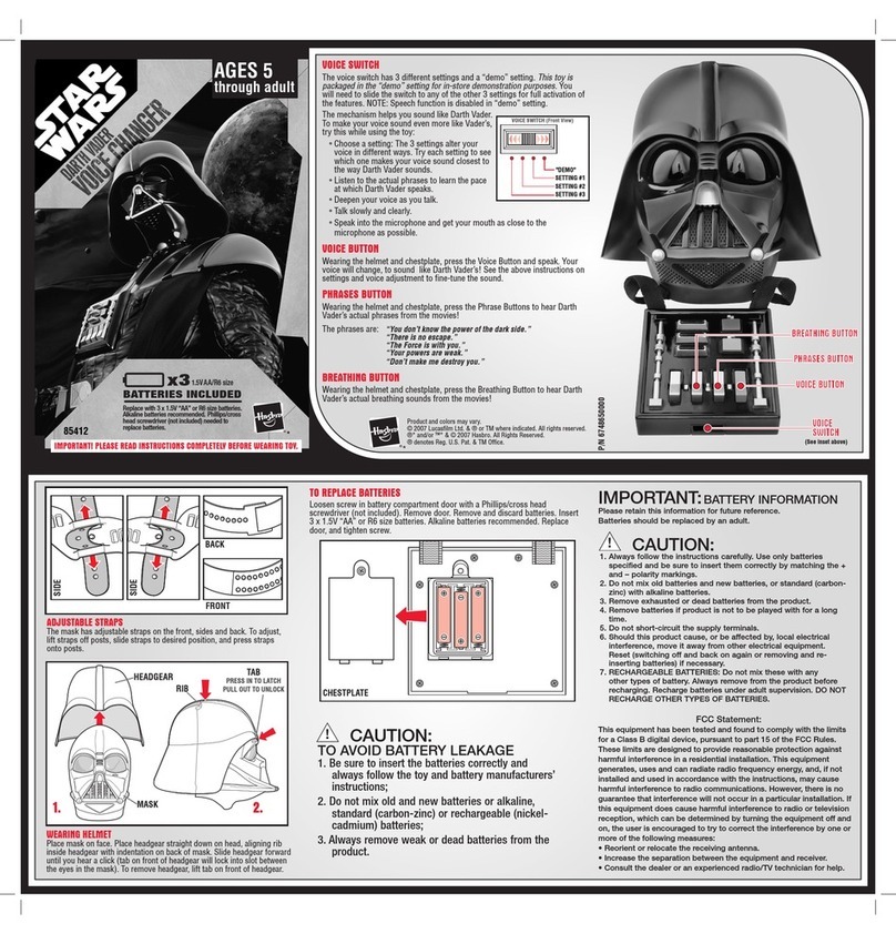 Hasbro Star Wars Darth Vader Voice Changer 85412 User manual Hasbro Star Wars Darth Vader Voice Changer 85412 User manual