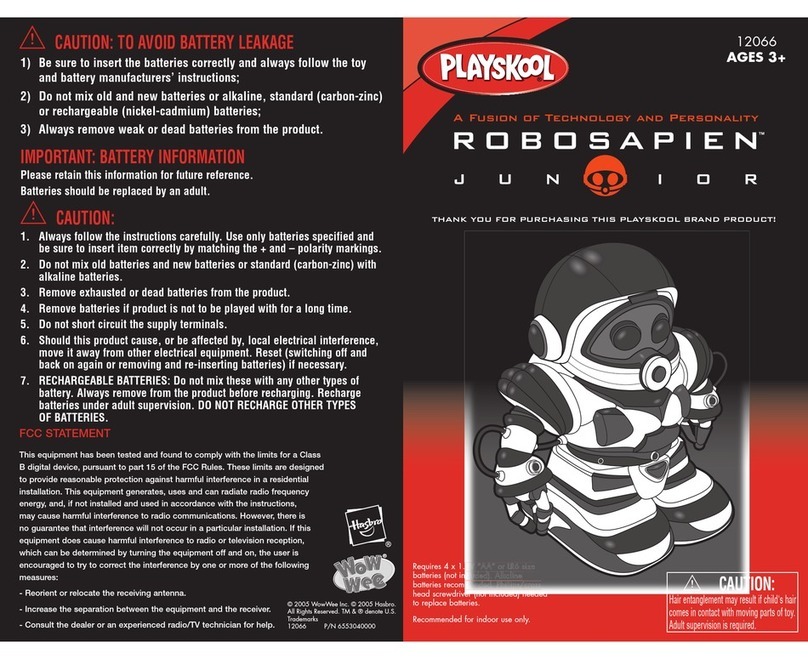 Playskool Robosapien Junior 12066 User manual