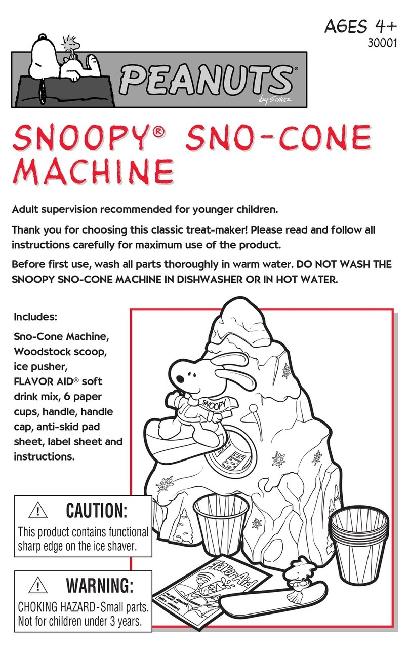 Peanuts Snoopy Sno-Cone Machine 30001 instruction manual