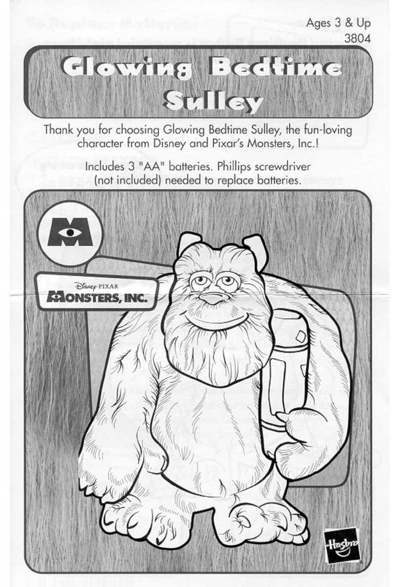 Hasbro Glowing Bedtime Sulley 3804 instruction manual