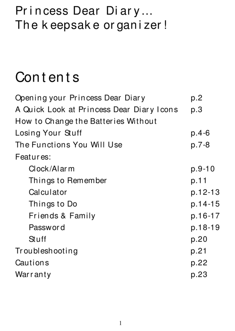 Hasbro Princess Dear Diary 71-554 User manual Hasbro Princess Dear Diary 71-554 User manual