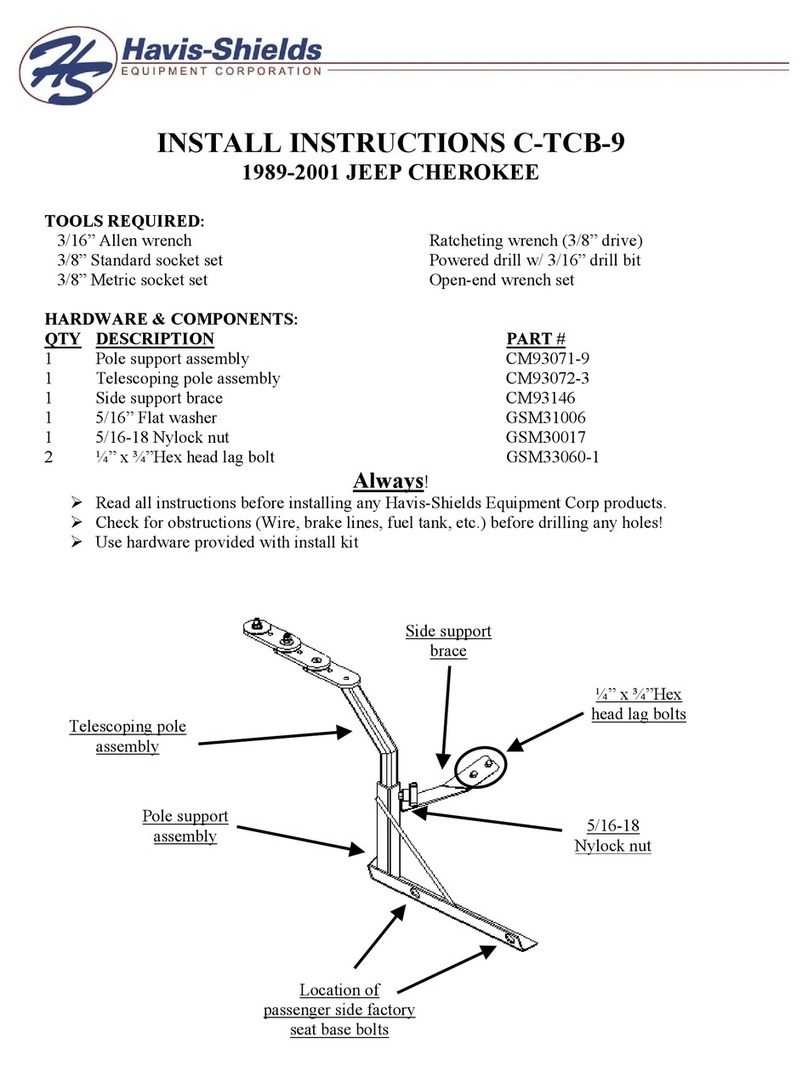 Havis-Shields Jeep Cherokee C-TCB-9 Configuration guide