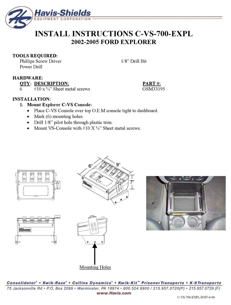 Havis-Shields 2002-2005 Ford Explorer C-VS-700-EXPL Configuration guide
