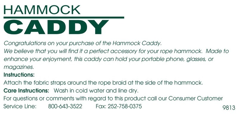 Hatteras Hammock Caddy instructions Hatteras Hammock Caddy instructions