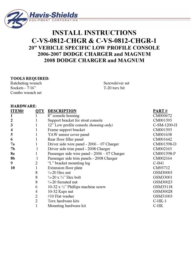Havis-Shields C-VS-0812-CHGR Install instructions