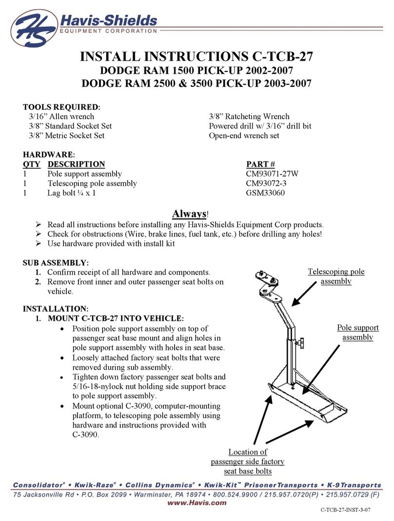 Havis-Shields C-TCB-27 installation instructions Havis-Shields C-TCB-27 installation instructions