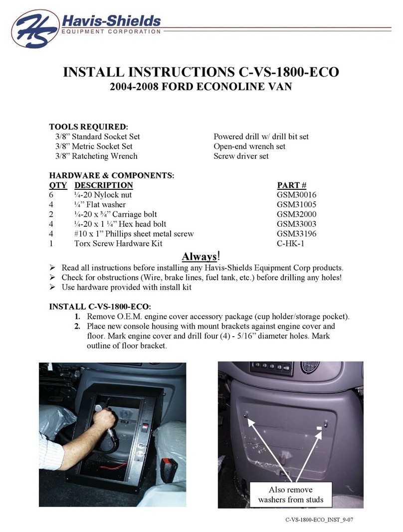Havis-Shields 2004-2008 Ford Econoline Van C-VS-1800-ECO Install instructions Havis-Shields 2004-2008 Ford Econoline Van C-VS-1800-ECO Install instructions