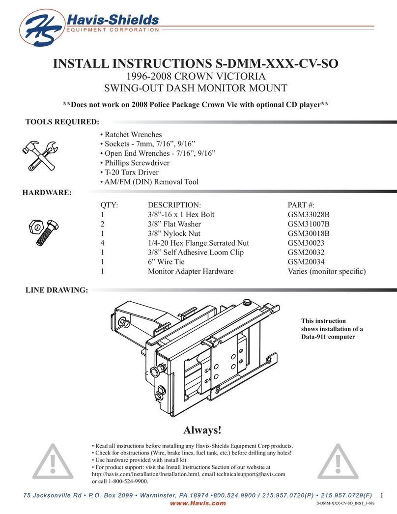 Havis-Shields 1996-2008 Crown Victoria Swing-Out Dash Monitor Mount... Configuration guide Havis-Shields 1996-2008 Crown Victoria Swing-Out Dash Monitor Mount... Configuration guide