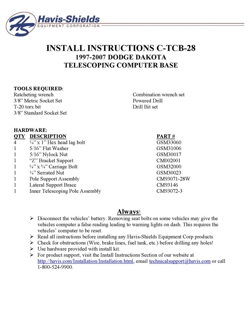 Havis-Shields 1997-2007 Dodge Dakota Telescoping Computer Base... Configuration guide Havis-Shields 1997-2007 Dodge Dakota Telescoping Computer Base... Configuration guide