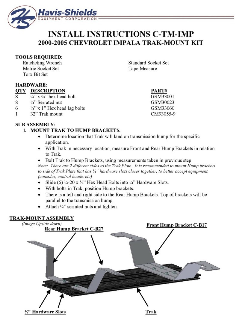 Havis-Shields 2000-2005 Chevrolet Impala Trak-Mount Kit... Configuration guide Havis-Shields 2000-2005 Chevrolet Impala Trak-Mount Kit... Configuration guide