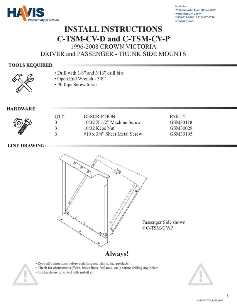 Havis 1996-2008 Crown Victoria Driver and Passenger - Trunk Side Mounts... Install instructions Havis 1996-2008 Crown Victoria Driver and Passenger - Trunk Side Mounts... Install instructions