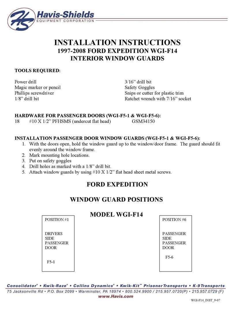 Havis-Shields 1997-2008 Ford Expedition Interior Window Guards... User manual