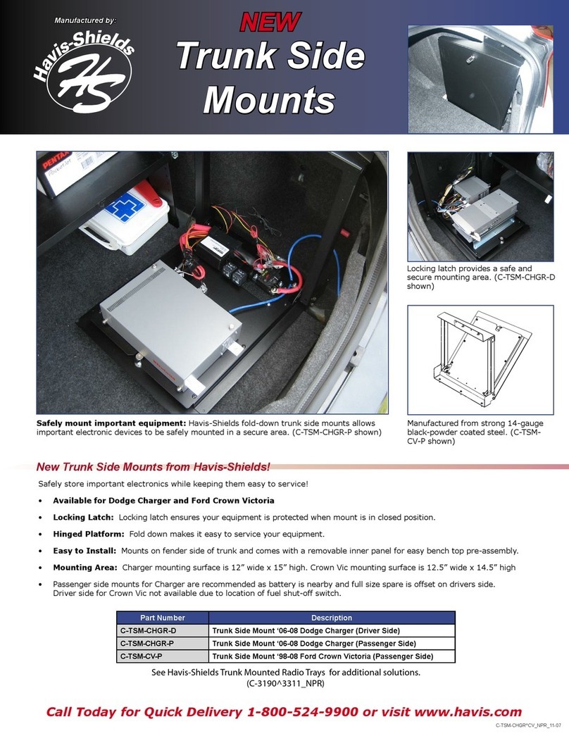 Havis-Shields 1996-2008 Crown Victoria Driver and Passenger - Trunk Side Mounts... User manual