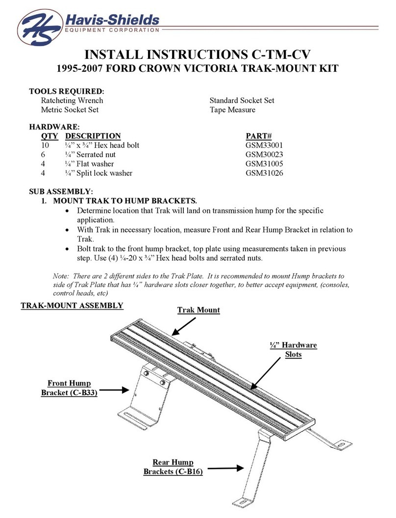 Havis-Shields 1995-2007 Ford Crown Victoria Trak-Mount Kit... Configuration guide Havis-Shields 1995-2007 Ford Crown Victoria Trak-Mount Kit... Configuration guide