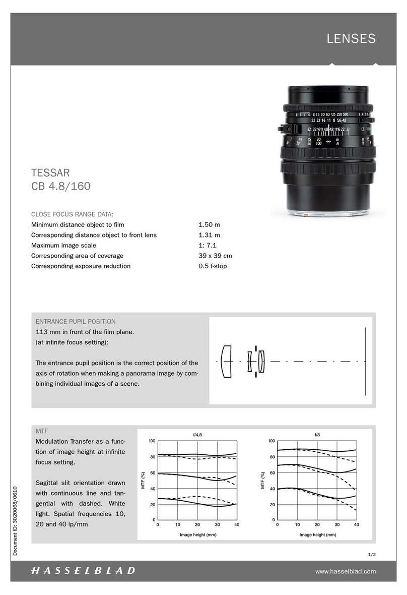 Hasselblad Tessar CB 4.8/160 User manual Hasselblad Tessar CB 4.8/160 User manual