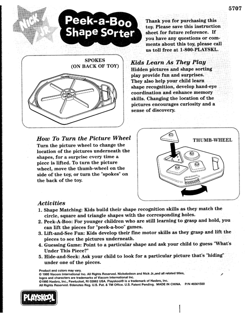 Playskool Peek-a-Boo Shape Sorter 5707 User manual Playskool Peek-a-Boo Shape Sorter 5707 User manual