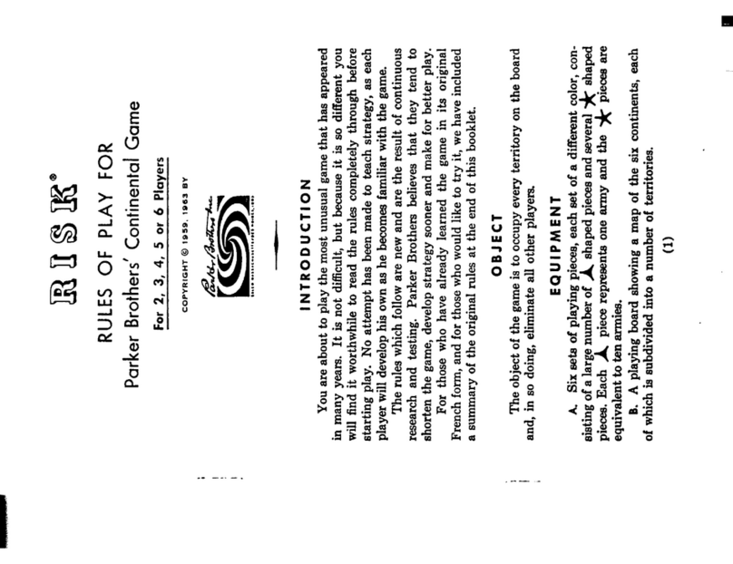 Hasbro Paker Brothers' Continental Game User manual Hasbro Paker Brothers' Continental Game User manual