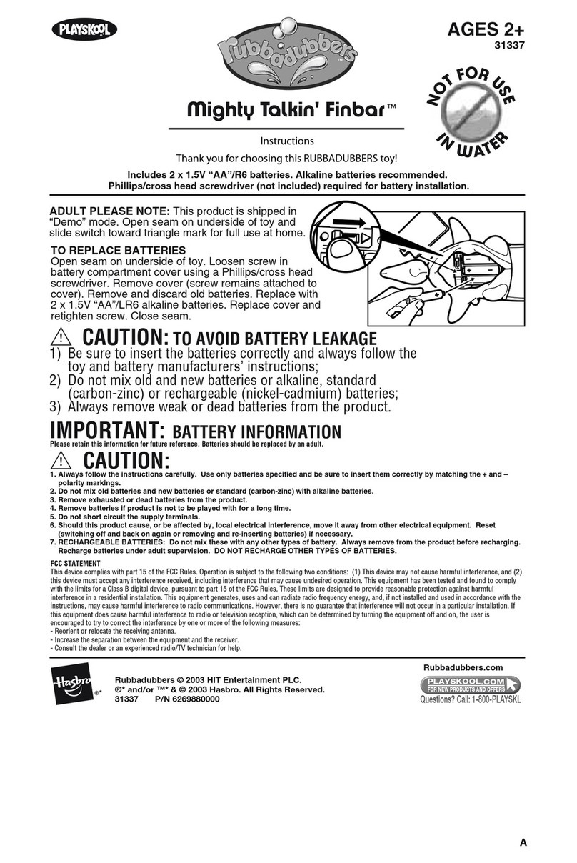 Playskool Rubbadubbers Mighty Talkin' Finbar 31337 User manual