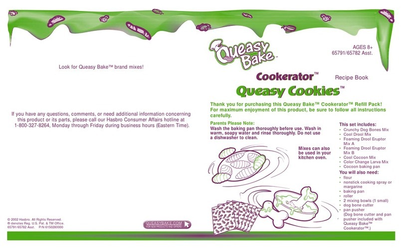 Hasbro Queasy Bake Queasy Cookies Recipe Book... Manual