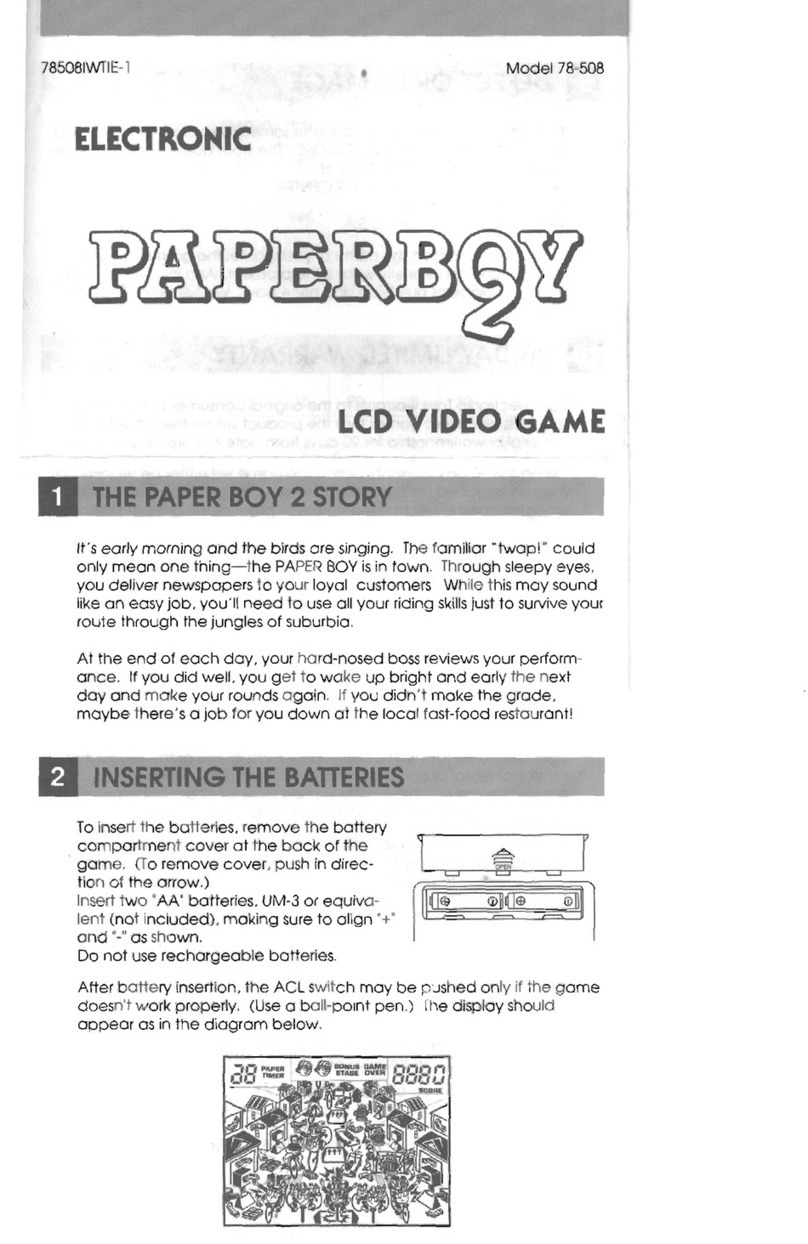 Tiger Electronics Paperboy 2 78-508 instruction manual Tiger Electronics Paperboy 2 78-508 instruction manual