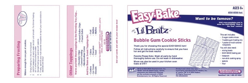 Easy-Bake Lil Bratz Bubble Gum Cookie Sticks... instructions Easy-Bake Lil Bratz Bubble Gum Cookie Sticks... instructions