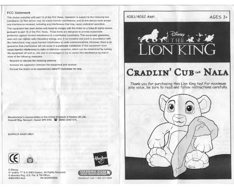 Hasbro The Lion King Cradlin' Cub Nala User manual Hasbro The Lion King Cradlin' Cub Nala User manual
