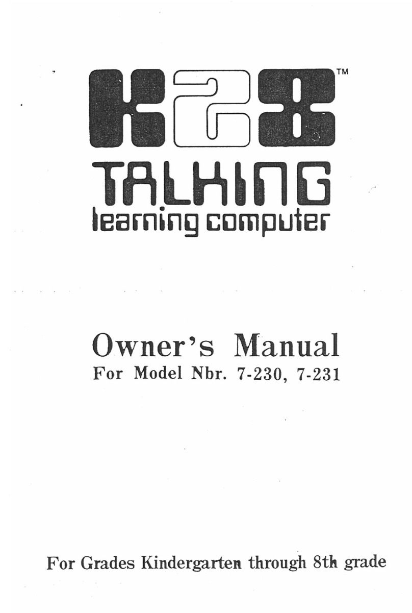 Tiger Electronics K28 Talking Learning Computer 7-230 User manual Tiger Electronics K28 Talking Learning Computer 7-230 User manual