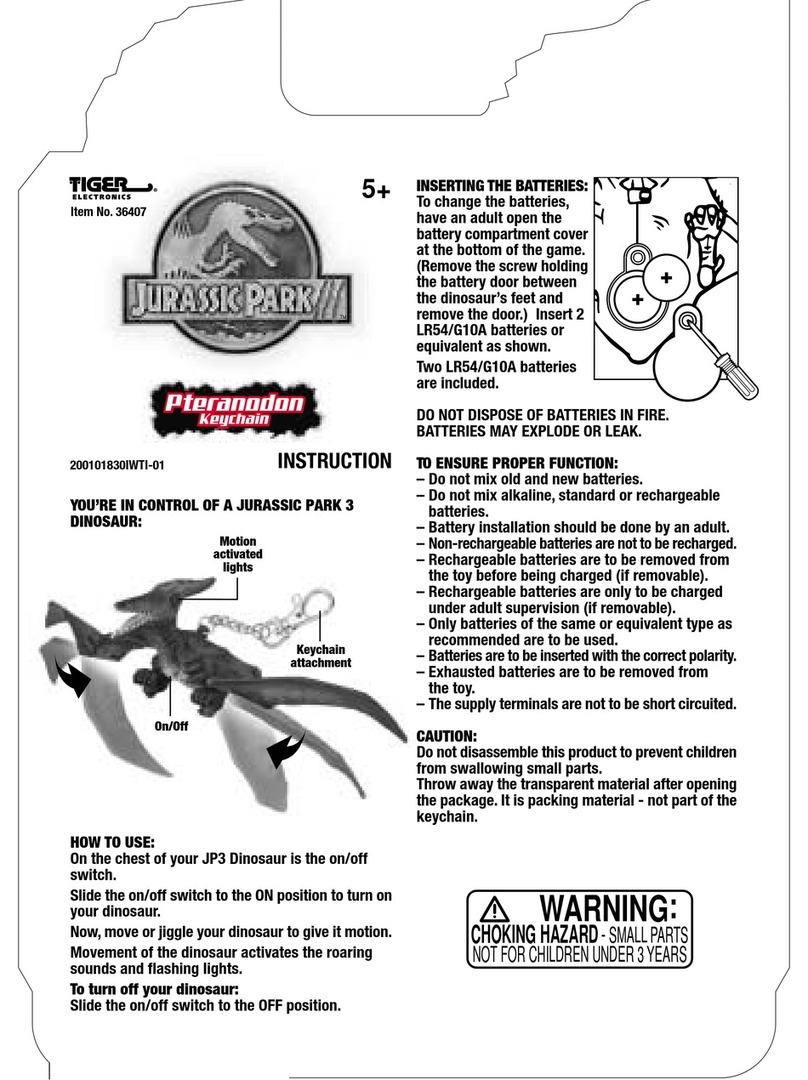 Tiger Electronics Jurassic Park III Pteranodon Keychain 36407 User manual