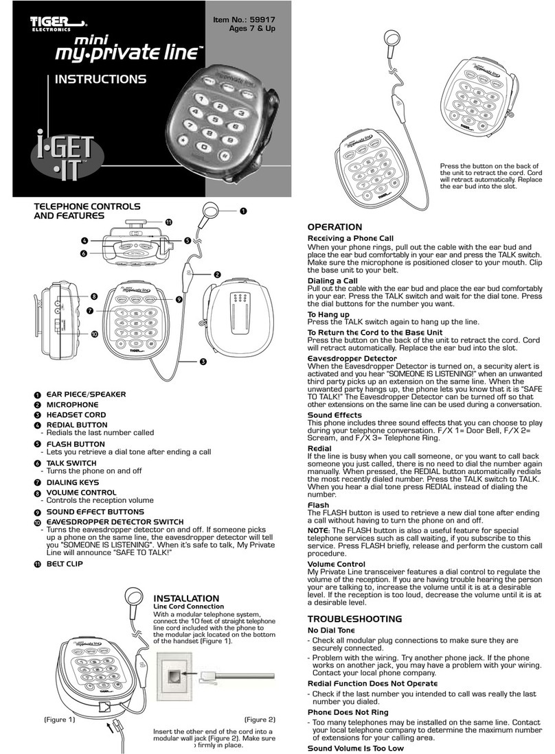 Tiger Electronics My Private Line 59917 instruction manual