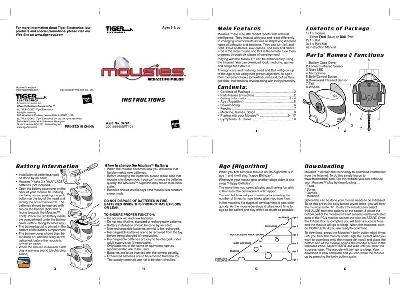 Tiger Electronics Mousies instructions