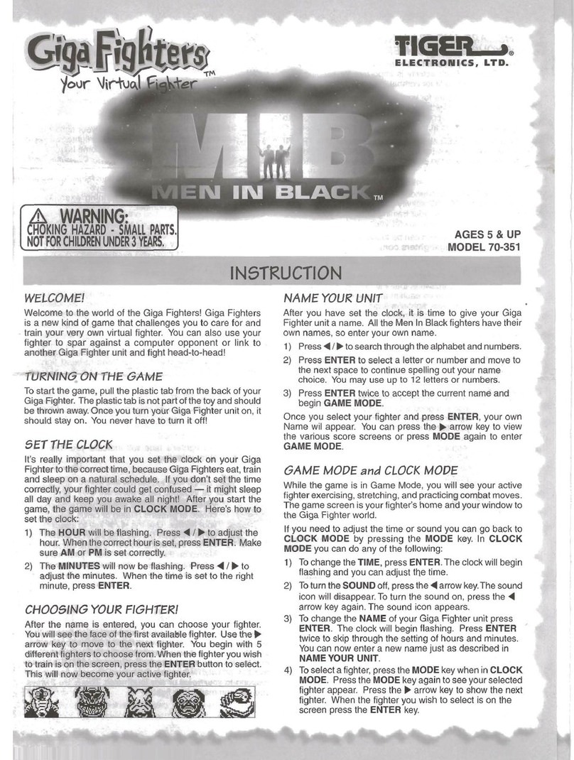Tiger Electronics Men in Black User manual Tiger Electronics Men in Black User manual