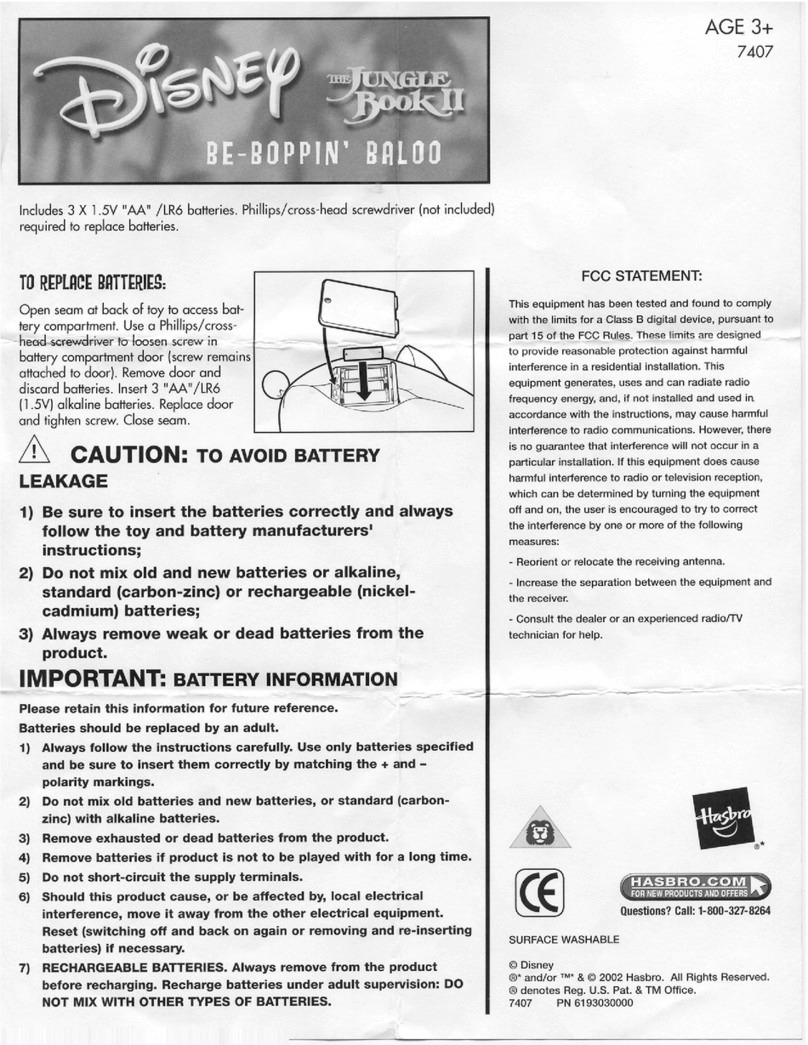 Hasbro The Jungle Book II 7407 User manual Hasbro The Jungle Book II 7407 User manual