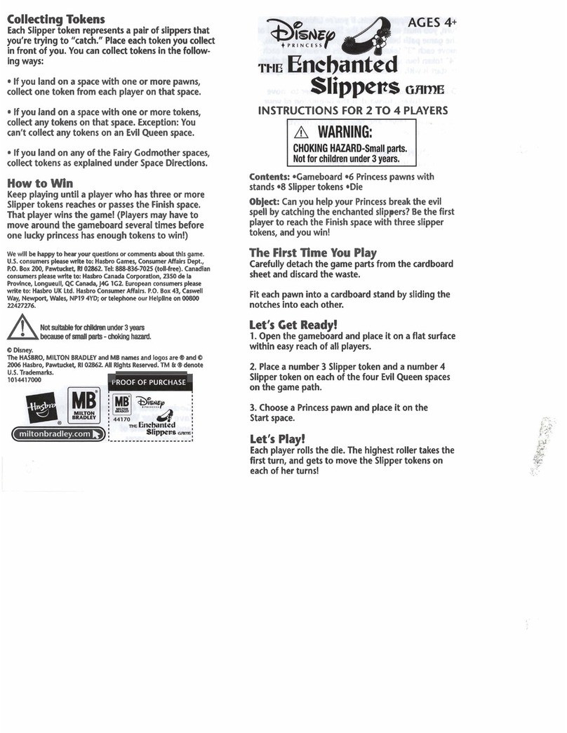 Hasbro The Enchanted Slippers Game User manual