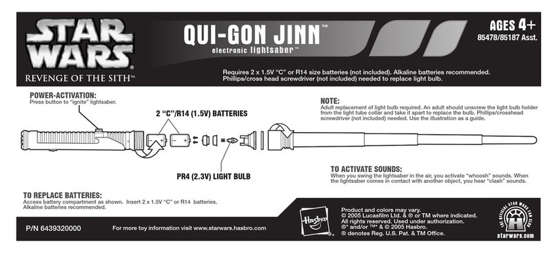 Hasbro Star Wars Revenge of the Sith Qui Gon Jinn Lightsaber... instruction manual