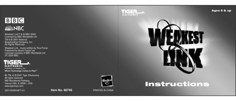 Tiger Electronics Weakest Link 80749 User manual Tiger Electronics Weakest Link 80749 User manual